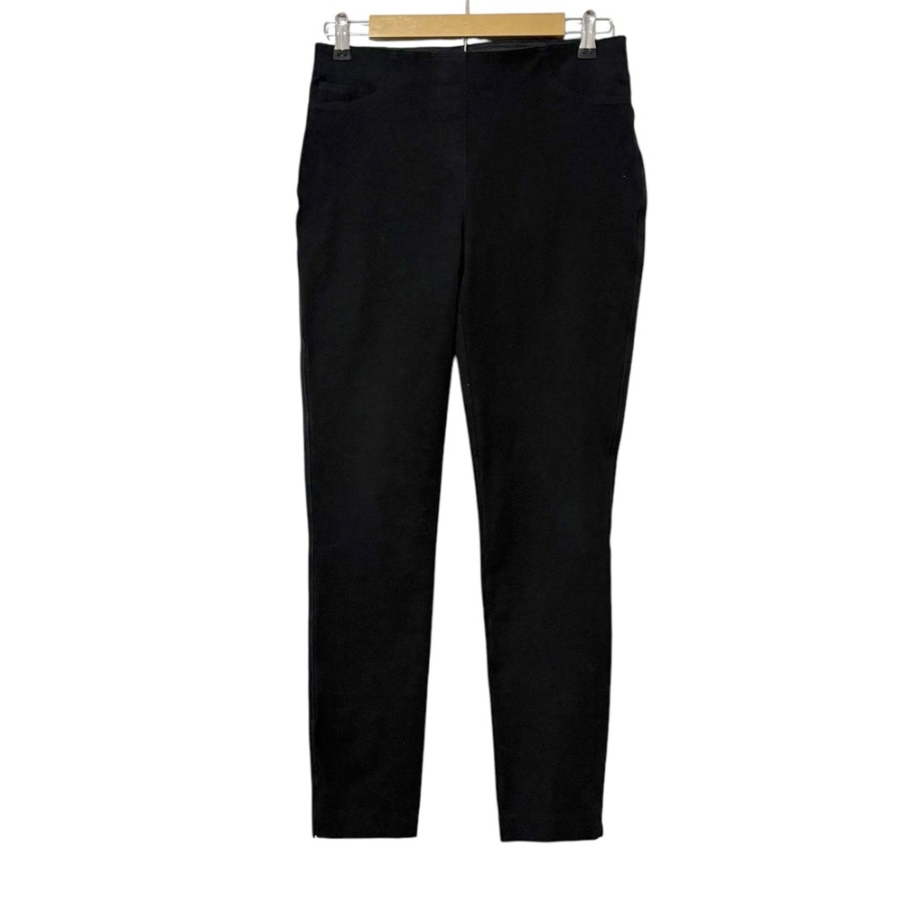 Peace Of Cloth Black Pull On Straight Leg Pants Size Small Denim Neutral Casual